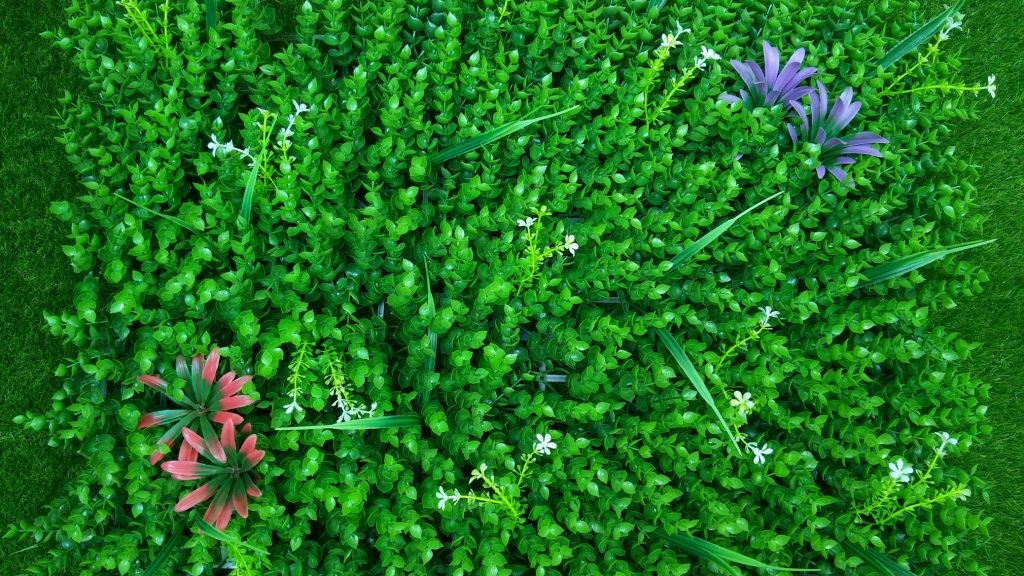 Tường cây giả đem lại không gian thoáng mát