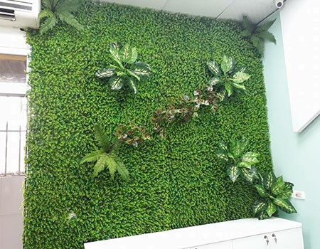 Tường cây giả vô cùng thú vị và bắt mắt