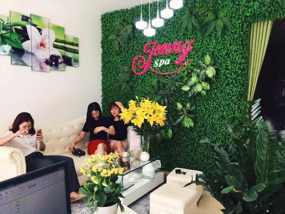 Cỏ nhựa nhân tạo trang trí spa